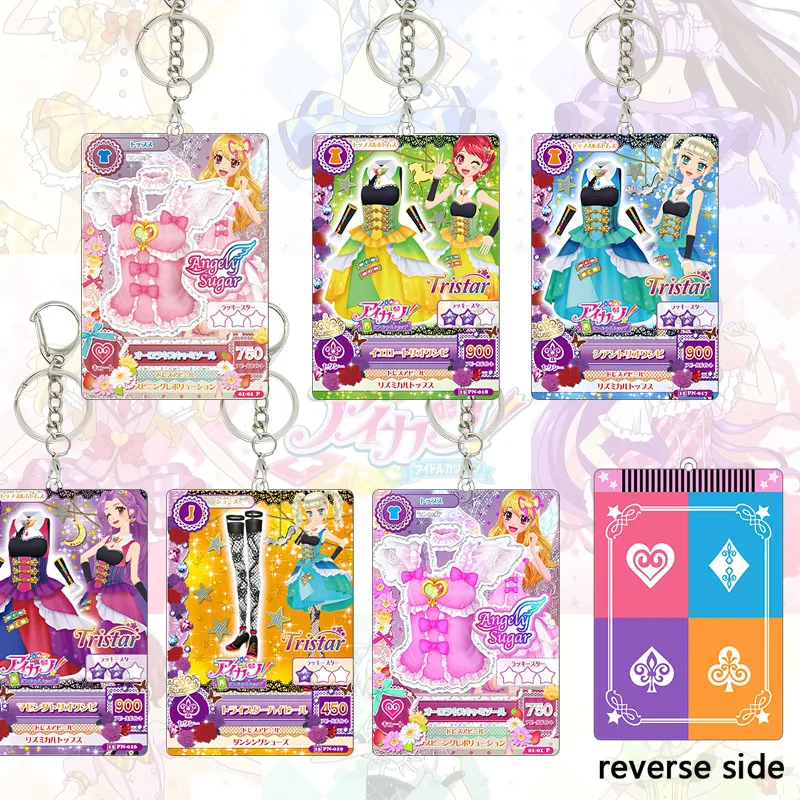 

Aikatsu Diy Card Acrylic Keychain Fashion Cosplay Props Ichigo Hoshimiya Aoi Kiriya Yurika Todo Sumire Hikami Exquisite Gift