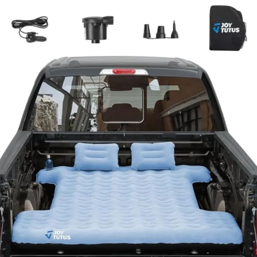 

Upgraded Light Version Truck Bed Air Mattress for Camping, Thicken Inflatable Mattress for Short, with Built-in Cup Holderand2