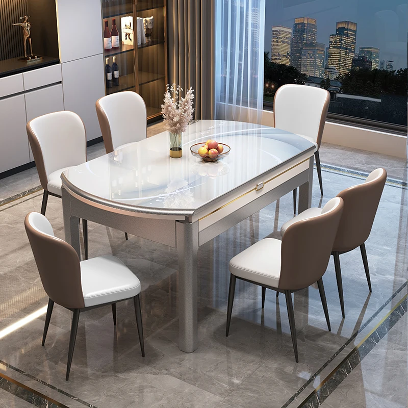 Household Design Dining Table Oilproof High Utensils Family Dining Table 4 Chairs European Mesas De Jantar Home Furniture