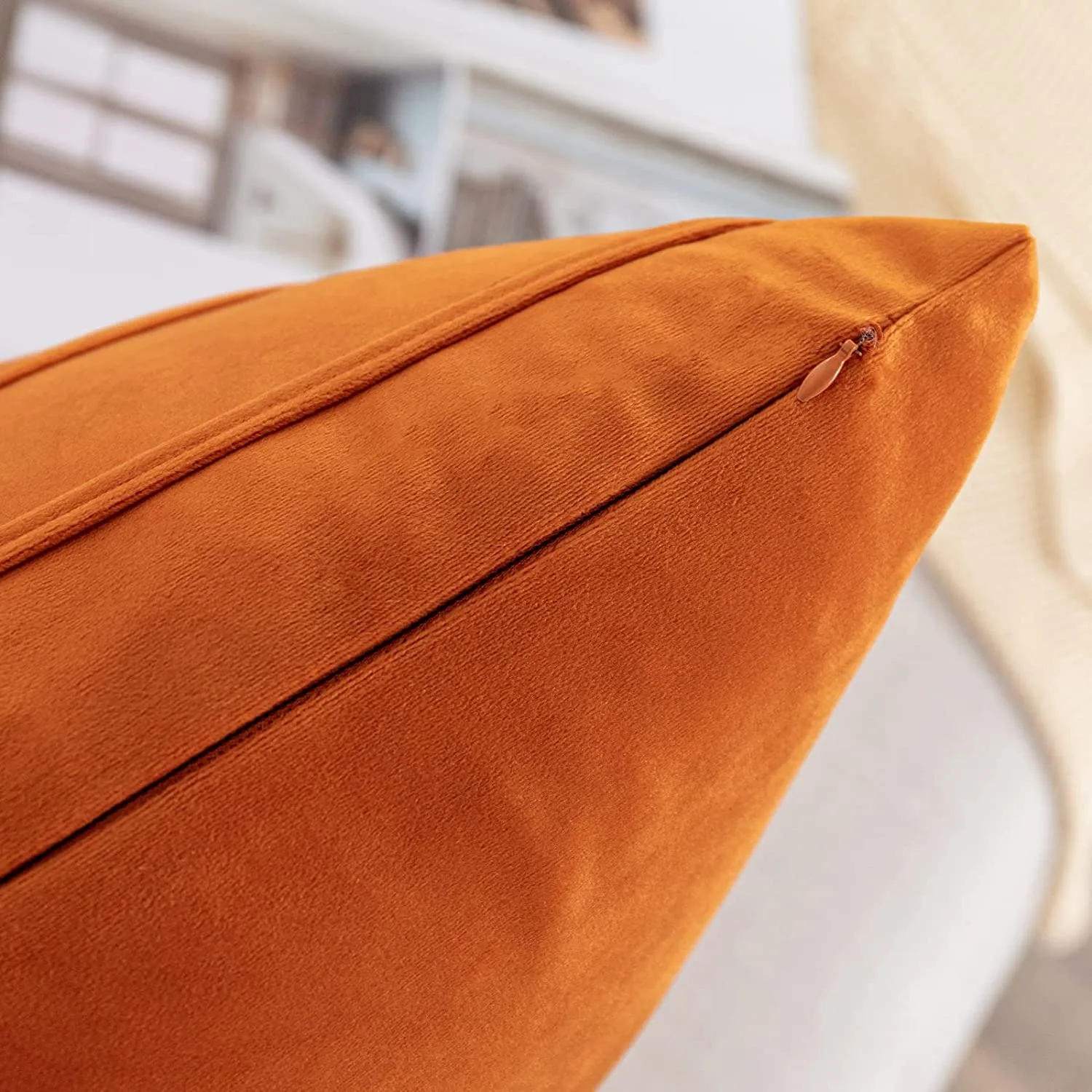 Soft Velvet Cushion Covers Orange Pillowcases for Living Room Sofa 30x50cm 45x45cm 50x50cm Nordic Home Decoration Pillows Cover