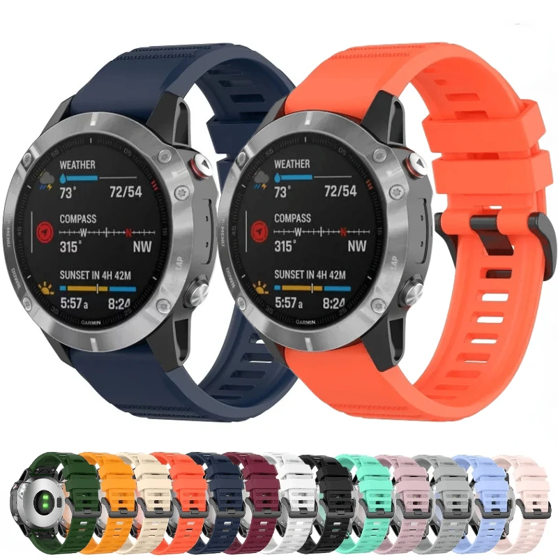 

Silicone strap For Garmin Fenix 6 6S 6X 5X 5 5S 3 3HR Forerunner 935 945 Quick Release silicone Belt for 26mm 22mm 20mm Correa