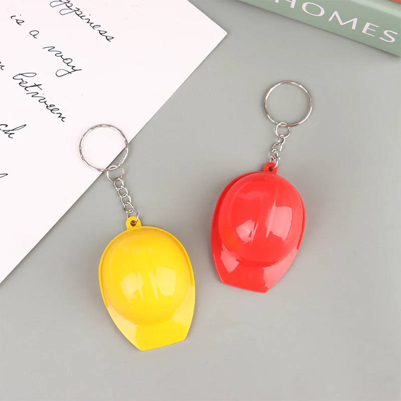 1PC Creative Safety Helmet Bottle Keychain Portable Opener Artifact Small Pendant Practical Decoration Car Pendant Accessories