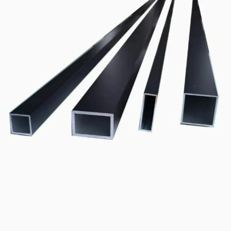 1/2 Stück 500 mm schwarzes Aluminium-Vierkantrohr, rechteckiges Rohr, leicht, langlebig, für Dekoration im Außenbereich, 8x8-30x30 mm – Detail 3