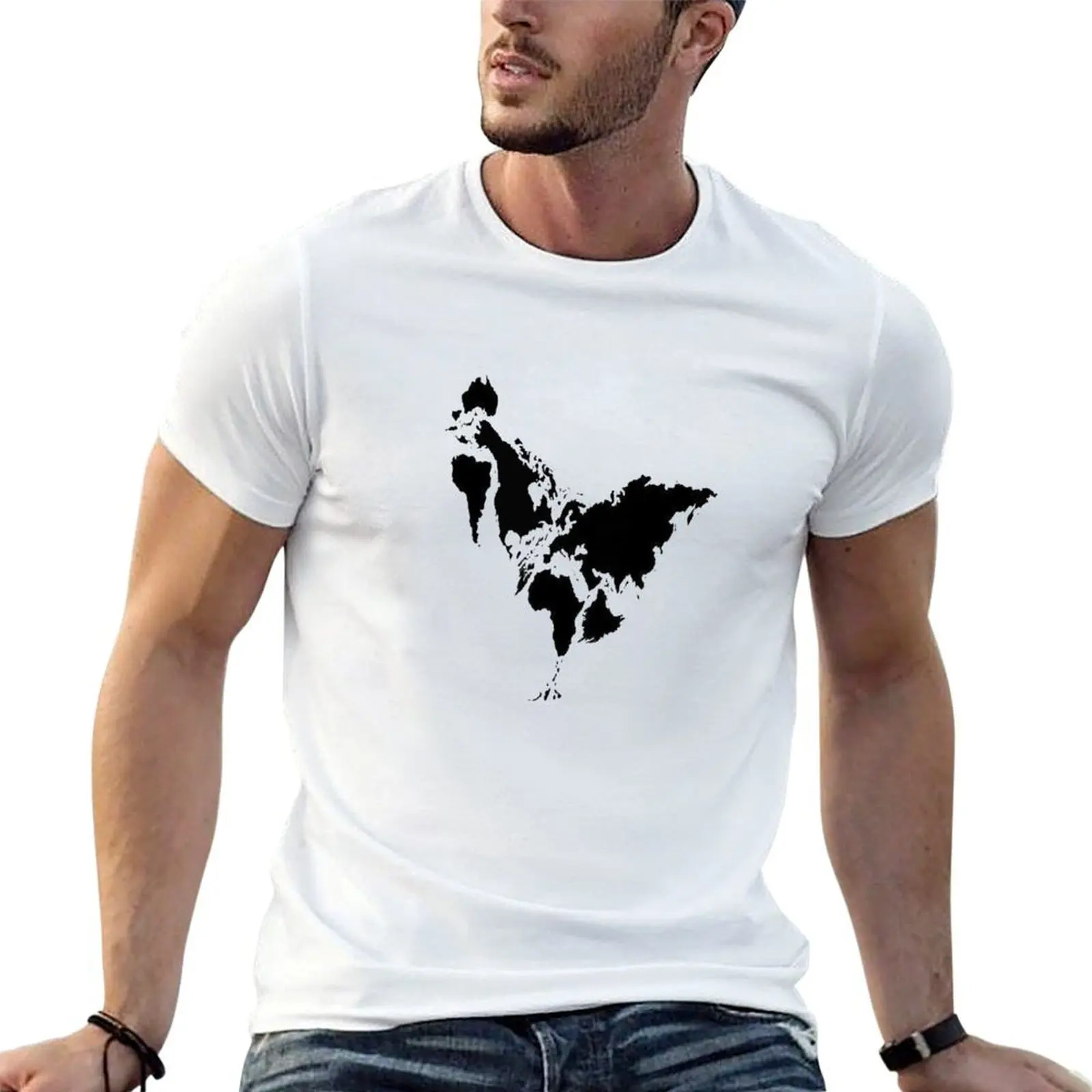 Continent Chicken T-Shirt t shirts for man graphic funny t shirts with prints t shirt man luxury T-shirt