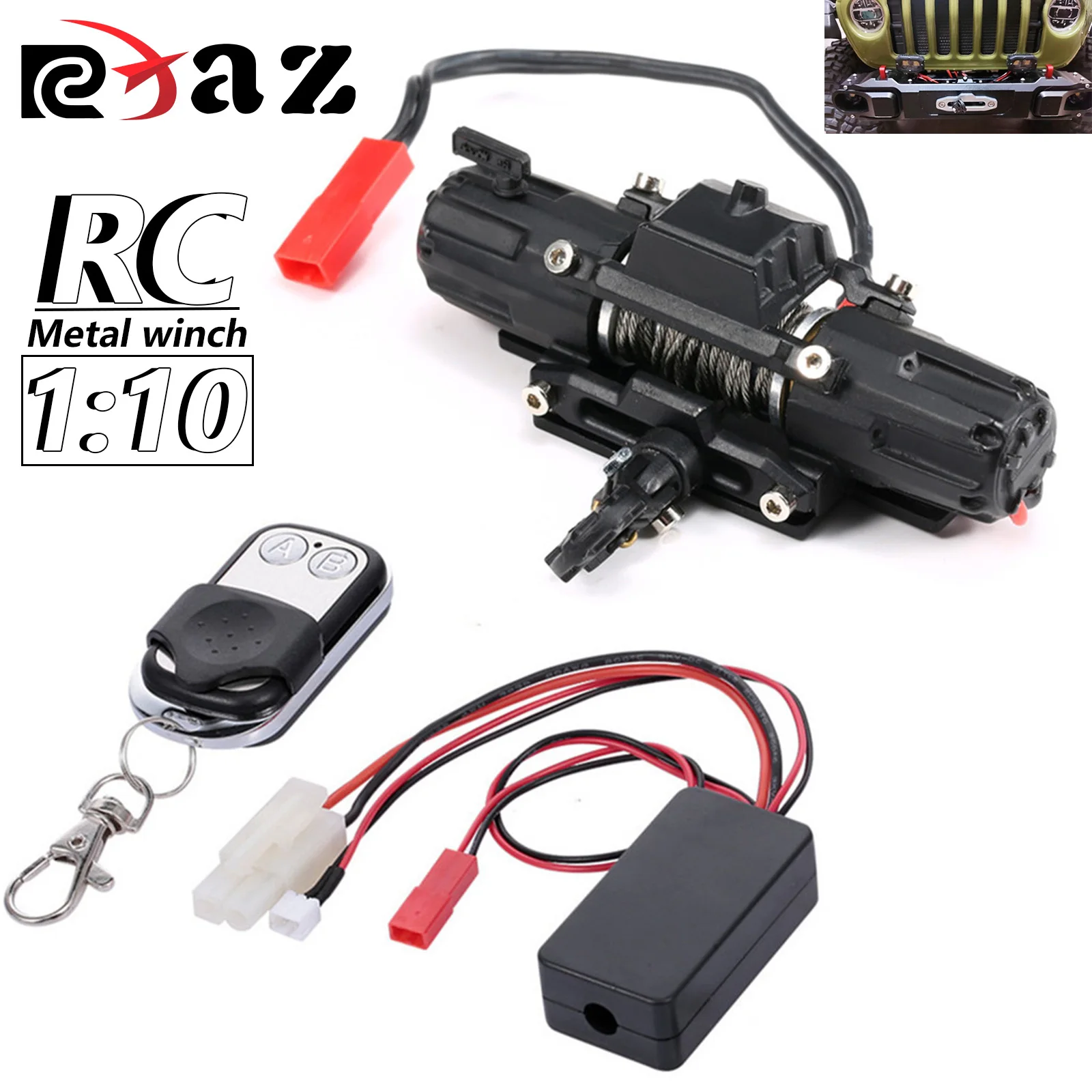 RC Dual Motors Automatic Winch Wireless Remote Controller System for 1:10 RC Crawler Car Axial SCX10 90046 Traxxas TRX4 TRX6