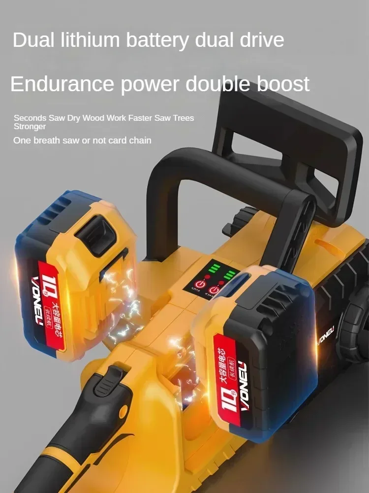 High-Capacity Lithium Battery Powered Cordless Chainsaw for Tree Cutting