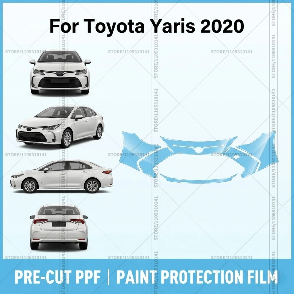 

For Toyota Yaris 2020 Pre-Cut Paint Protection Film PPF Transparent Car Film Professional Automotive PPF Front Bumper