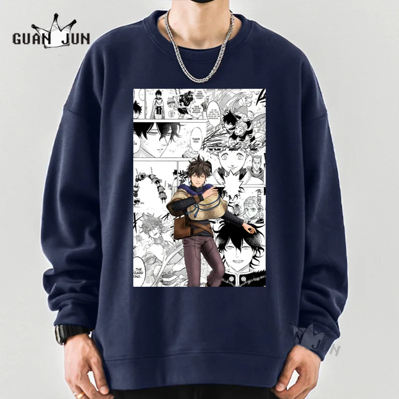

Funny Anime Black Cover Yuno Sweatshirt Fashion Vampire Comics Horror Men Harajuku Casual Winter Warm Loose Pullovers Tops