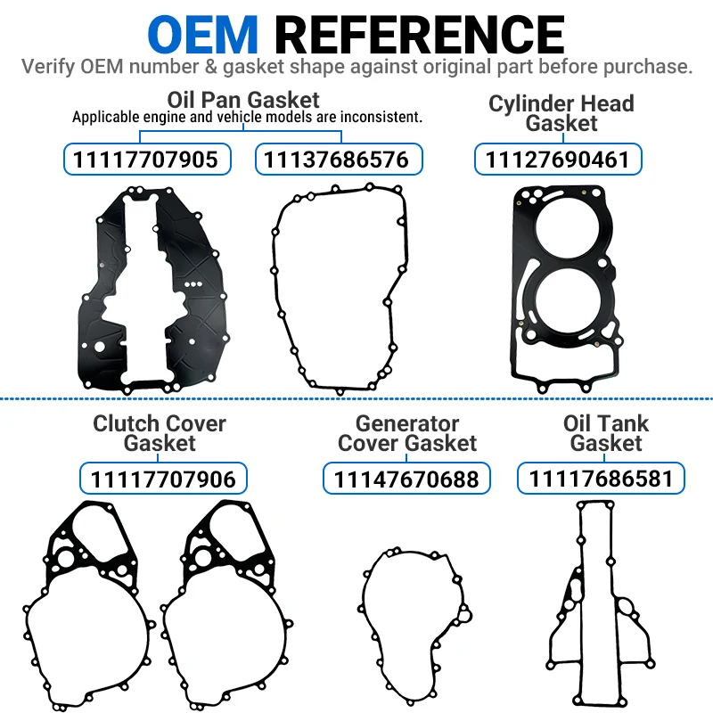 Cylinder Head & Oil Pan Gasket Kit For BMW F650GS F700GS F800GS F800ST F800GT F800R F800GS Adventure 11127690461 11137686576