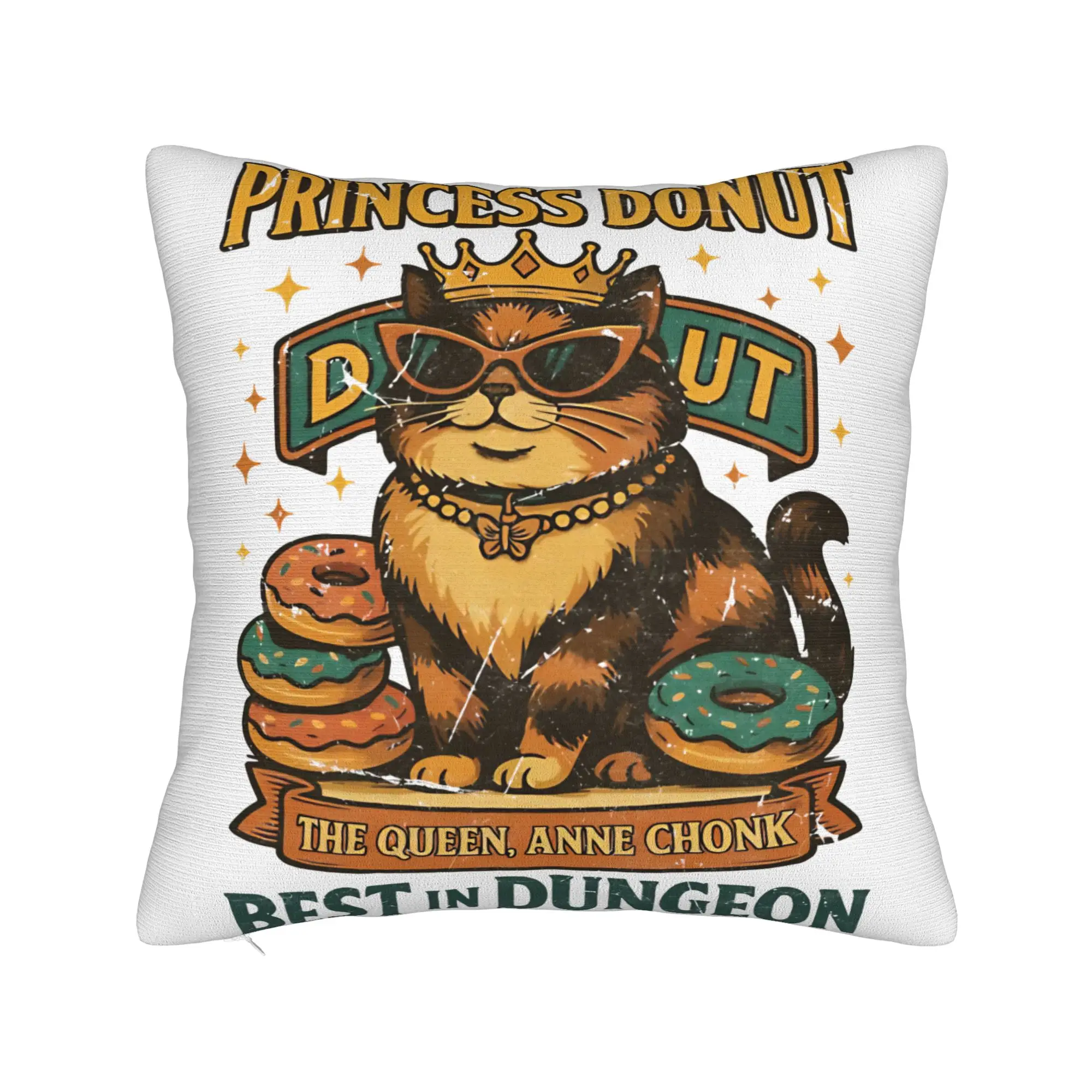 Princess Donut Dungeon Crawler Carl Pillow Cover  Square Cushion Cover Cute Funny Pillow Case For Living Room Sofa