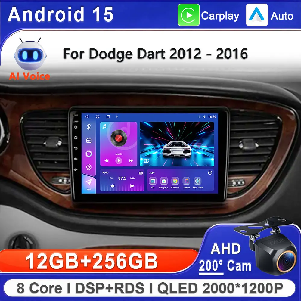 Android 15 For Dodge Dart 2012 - 2016 Car Radio Multimedia Video Player Navigation GPS No 2din 2 din DVD Head Unit Screen