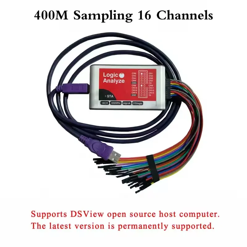 Industrial-grade Logic Analyzer DSlogic Plus 400M Sampling Rate 16 Channels Supports PulseView