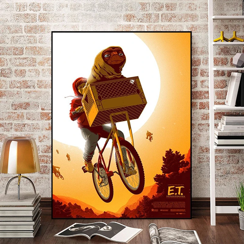 

Movie E.T. the Extra-Terrestrial Poster Interior Paintings Decorative Painting for Bedroom Decoration Canvas Wall Art Room Decor