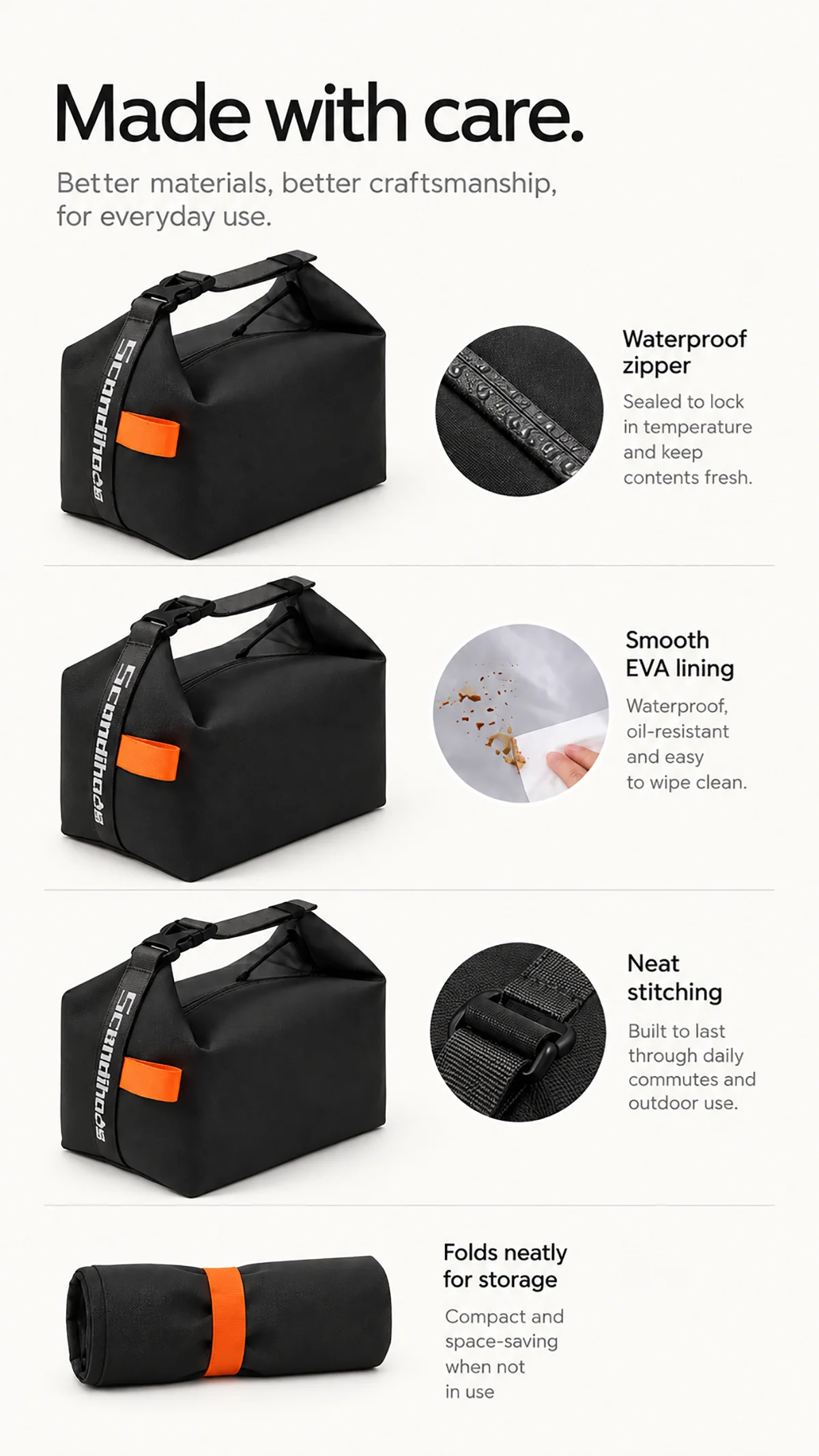 Isolierte Lunchtasche, Isolierung, Bento-Pack, Aluminiumfolie, Reistasche, Essensbeutel, Eisbeutel, tragbar, für Abendessen, Picknick, Lebensmittelaufbewahrung, Handtasche – Detail 7
