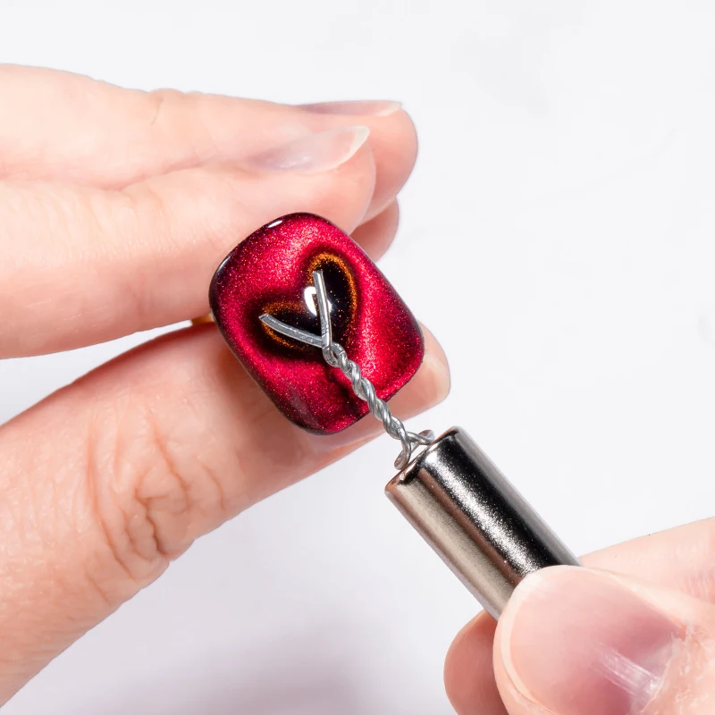 1PC Cat Eye Nail Magnetic Stick Magnet With Iron Wire Creating for Cat Eye UV Gel Polish Shape of a Heart Effect Manicure Tools