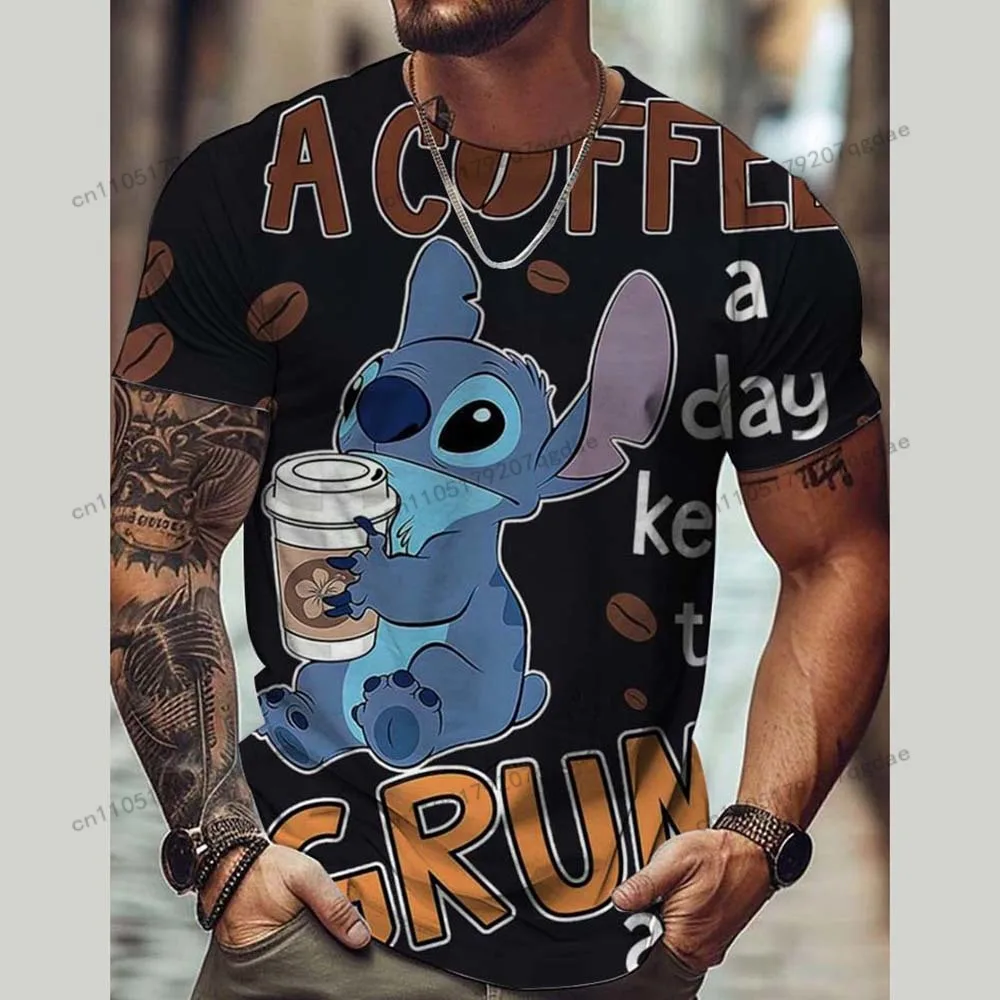 

2025 Lilo Stitch футболки с 3D принтом для мужчин и женщин, повседневные футболки с круглым вырезом и короткими рукавами для мальчиков и девочек, уличная мода, лето