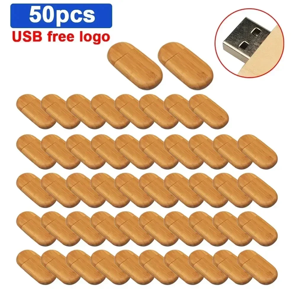 50pcs/lot USB 2.0 for Wedding Photography Gifts Free Custom LOGO Wooden U Disk 64GB 32GB 16GB 8GB 4GB Memory Stick Flash Drive