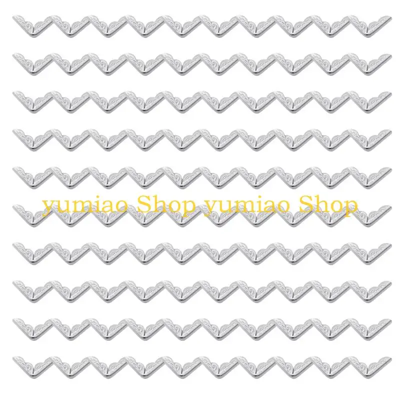 587B 100Pcs Antique Metal Scrapbook Corner Reinforcements Album Corner Protectors
