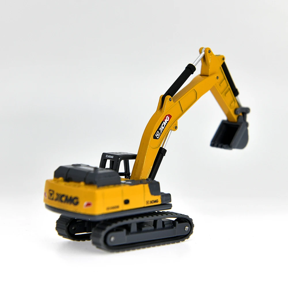 1:87 Mini Excavator Model Boom Arm and Bucket Cylinders can Move Digger Replica Yellow Zinc Alloy Collection Gifts Toys