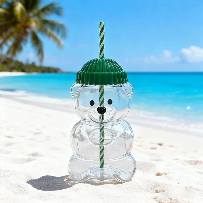 زجاجة عيد الميلاد القدح الدب البلاستيك/الزجاج عيد الميلاد القدح زجاجة ماء هدايا الحفلات كوب عصير الحليب فنجان القهوة زجاجة الشرب