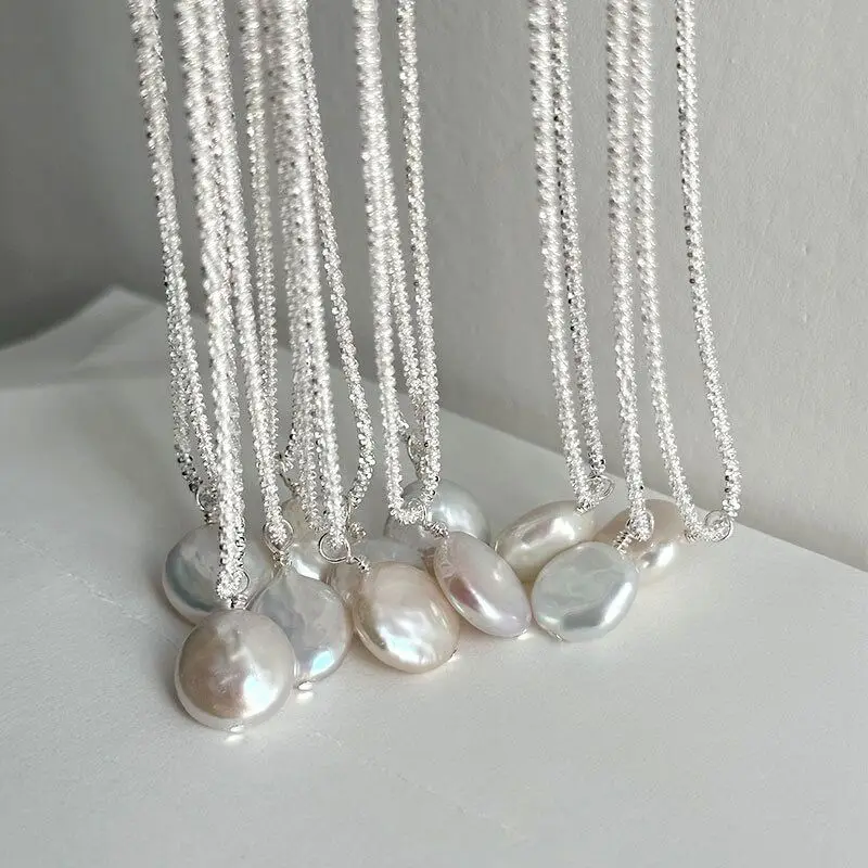 100% naturalna barokowa perła słodkowodna 925 Sterling Silver kobiecy naszyjnik biżuteria na prezenty urodzinowe dla kobiet
