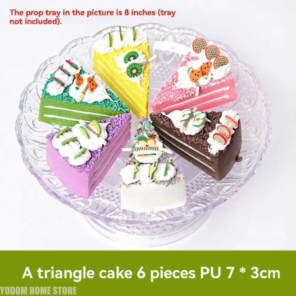 Simulation Triangle Cake Bread Model Realistic Fake Food Prop Artificial Bakery Ornament for Home Shop Display Decoration