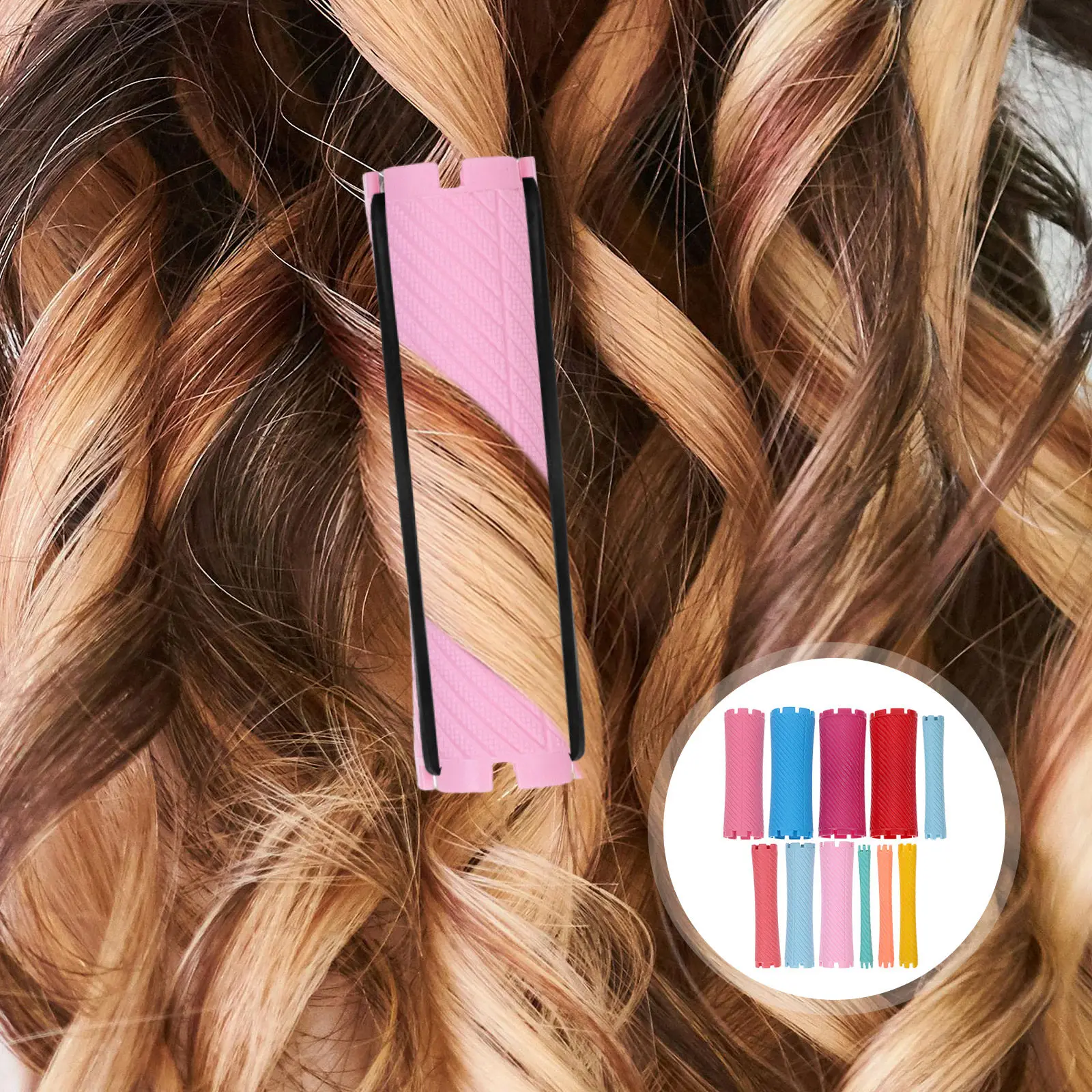 

100Pcs Perm Rods Premium ABS Reusable Hair Curler Tube Non-Slip Grip for Salon Home DIY Curly Hair Styling Tool
