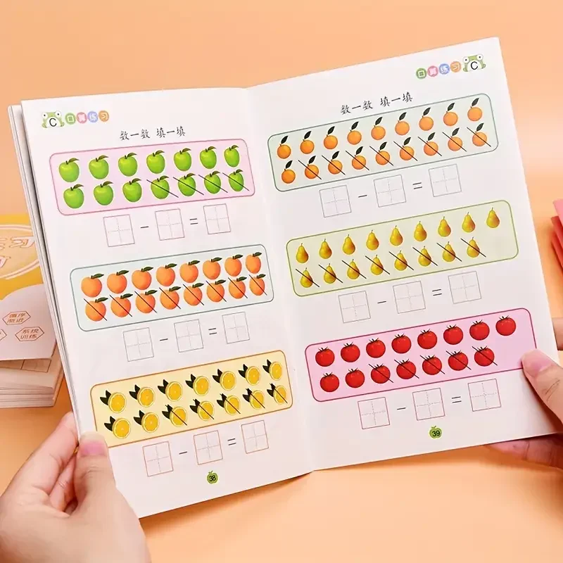 4 Books Math Preschool Addition/Subtraction Number Copybook Kid ToysHandWriting Educational For Children Exercise Practice Book