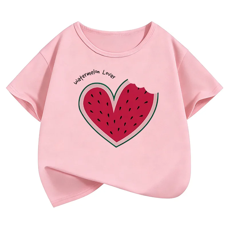 

Sweet Watermelon Lover T-shirt Summer Fashion T-shirt Children's Casual Short Sleeve Parent Child Round Neck Clothes