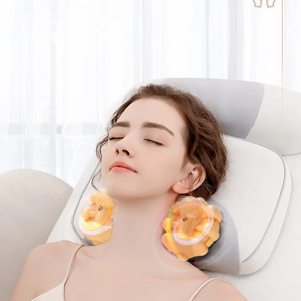 FIRSTTOP neck and shoulder massager large pillow+small pillow set remote control adjustment massage/hot compress massag