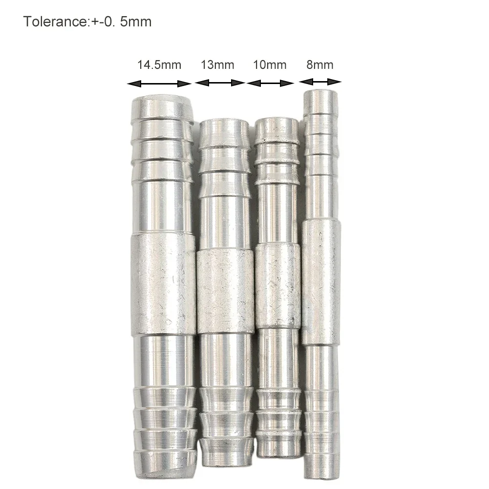 

4pcs/set 8mm 10mm 13mm 14.5mm Hose Barb Straight Two Way Aluminum Pipe Fitting Connector Straight Splice Barbed Fitting