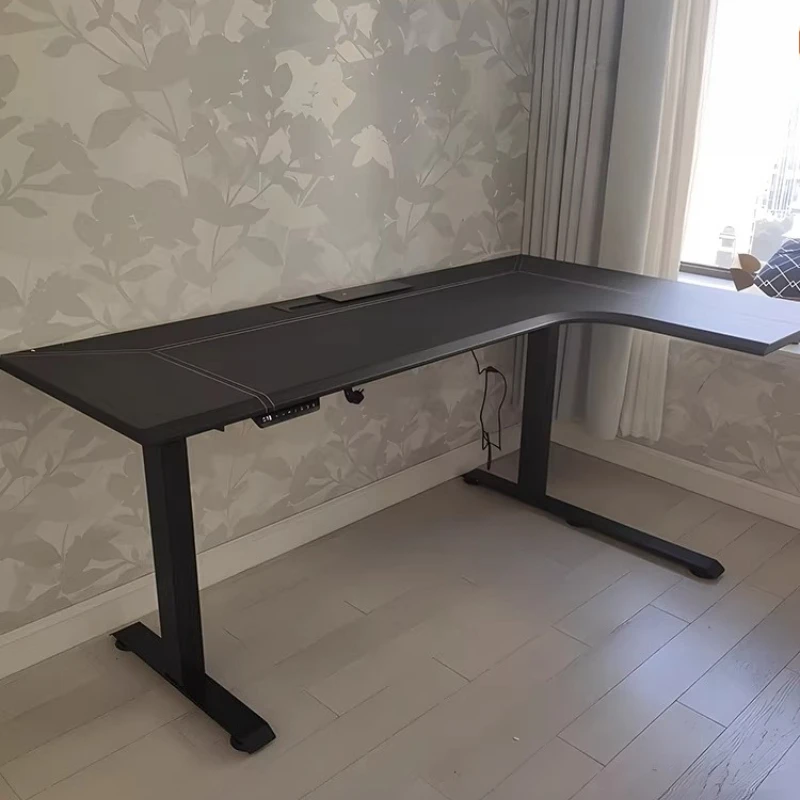 

Solid wood corner desk electric lifting table L-shaped simple desk study bedroom corner desktop computer table