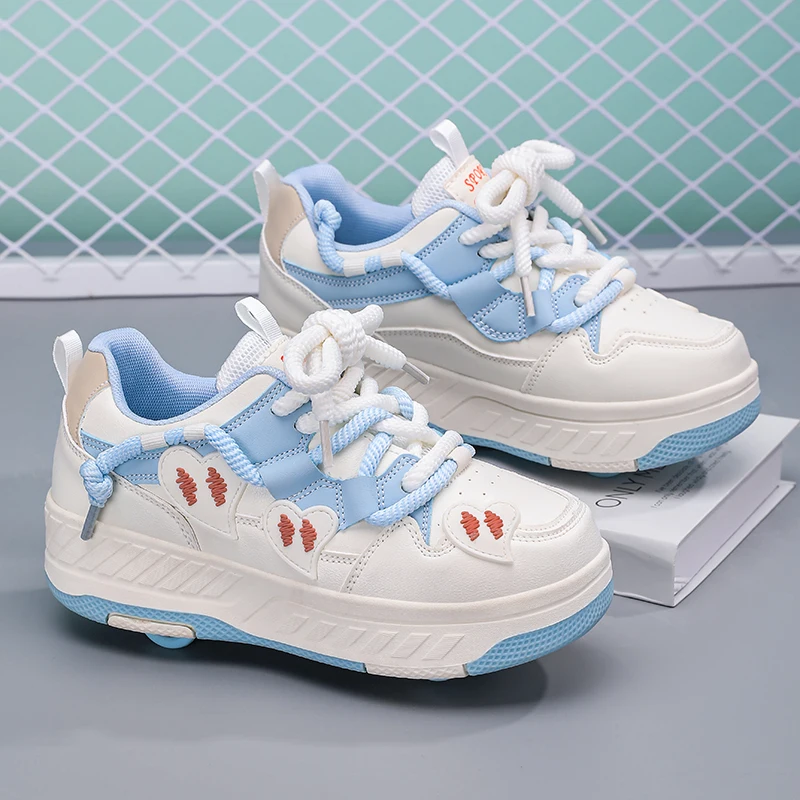 

Детские каблуки на осень и зиму 2023: двухколесные невидимые коньки для девочек, белые роликовые туфли для мальчиков