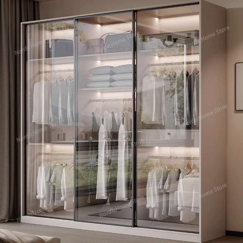 Hanging Clothes Wardrobe 60 cm wide Glass Doors Open Organizer clothes closet Storage Living Room Cupboard Bedroom Furniture
