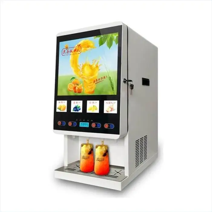 

J40SC 4 Flavours Ice Juice Vending Machine Automatic Juice Machine LED Light Box Advertising Concentrated Juice BIB Packing