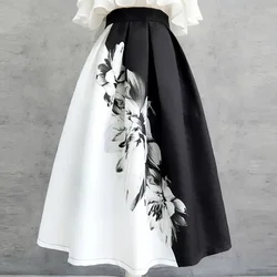 Woman Skirt Midi Summer 2024 Patchwork Skirts for Women Stylish Luxury Elegant Streetwear V Chic Harajuku High Quality Aesthetic