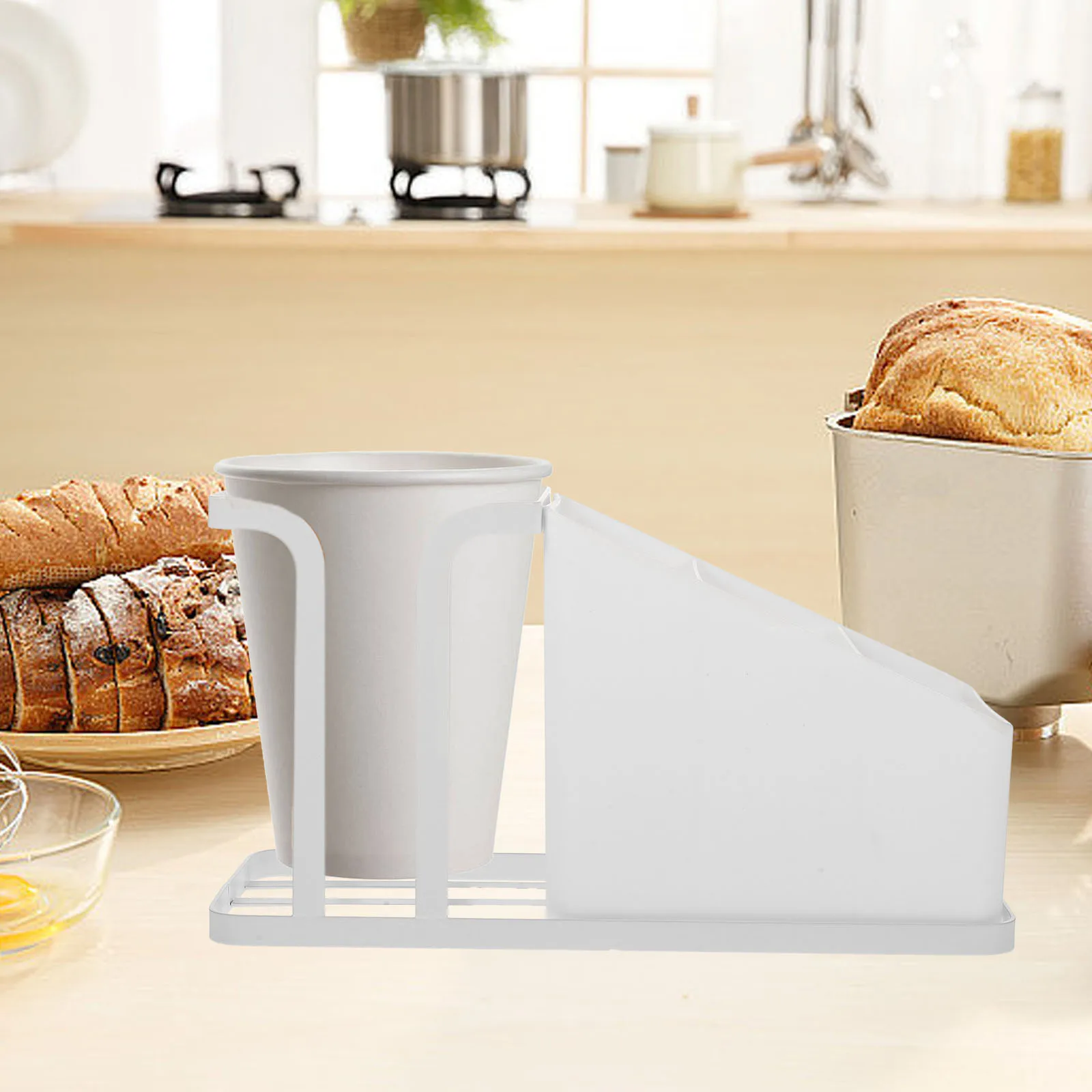 

Tea Bag Box Cup Taker Storage Holder White Paper Cups Dispenser Countertop ganizer Large Capacity Kitchen Accessories Tea Coffee