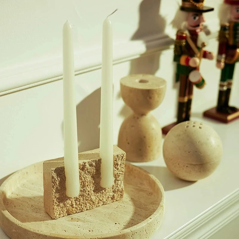 

Минималистичные мраморные подсвечники | Роскошный подсвечник из натурального камня | Центральная часть современного стола | Домашний декор