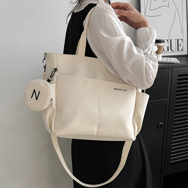 Casual Tote Women Large Capacity Student Schoolbag Fashion Shoppers Bag for Ladies Handbag Shoulder Messenger Bags Canvas Sac