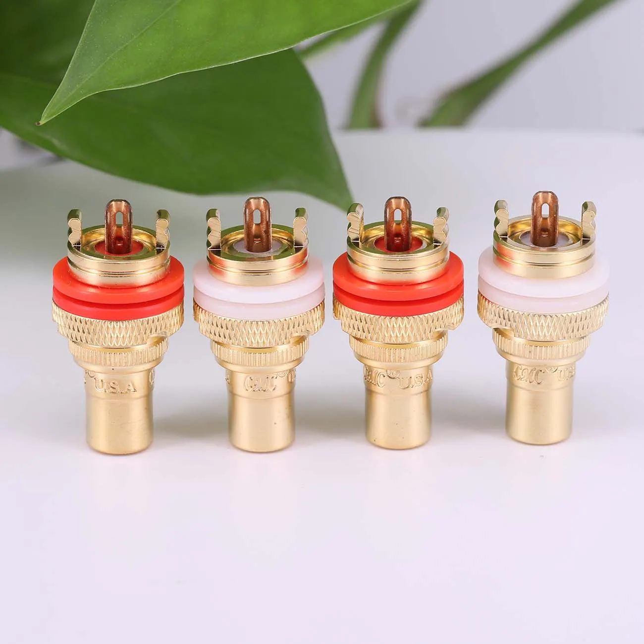 CMC RCA Female Terminal Plug Jack Socket Gold Plated Brass For HiFi Audio Video TV CD AMP Signal Panel Chassis Mount