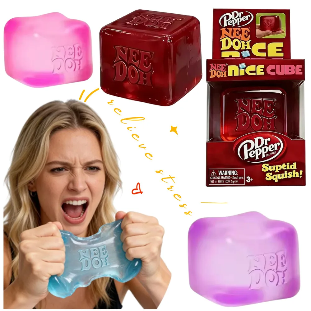 @New Schylling Needoh Nice Sensory Squeezing Toy Cube for Stress relief and Fingertip Release Toy for Pinching and Playing
