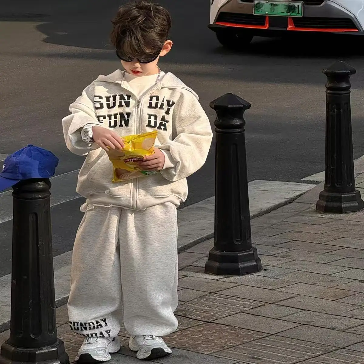 

2025 Spring New Korean Edition Boys' Fashion Simple Style Baggy Cool Children's Two Piece Set Kids Outfits