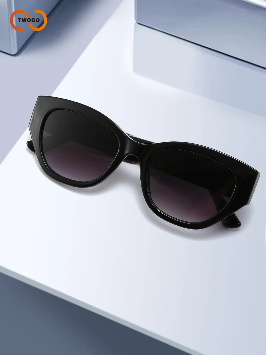 Damskie okulary przeciwsłoneczne typu kocie oko: personalizowany design, gradientowe soczewki, teksturowane zauszniki, moda + funkcja.
