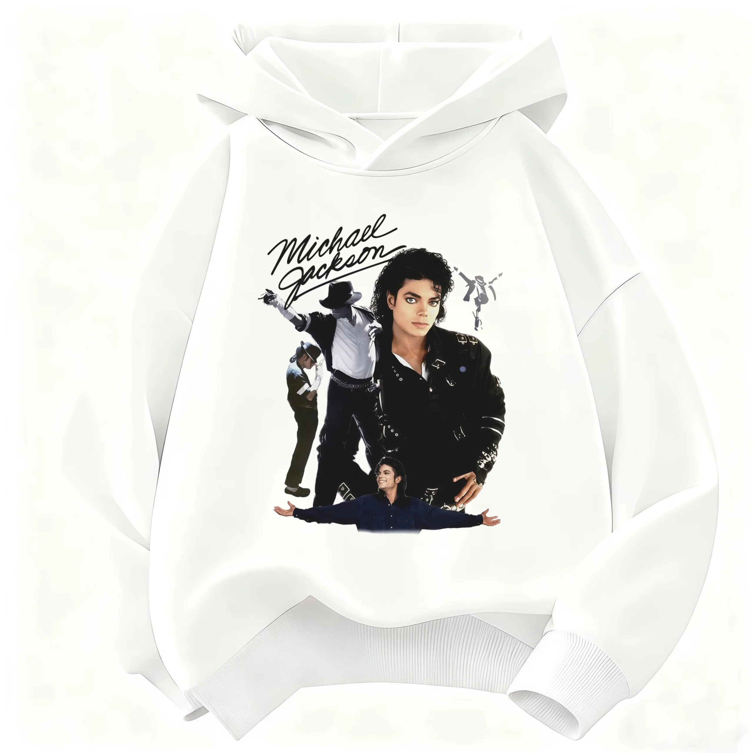 2026 Kids' Michael Jackson Print Hoodie Boys Girls Warm Autumn/Winter Retro-Style Pop Icon Graphic Sweatshirt Kids Clothing