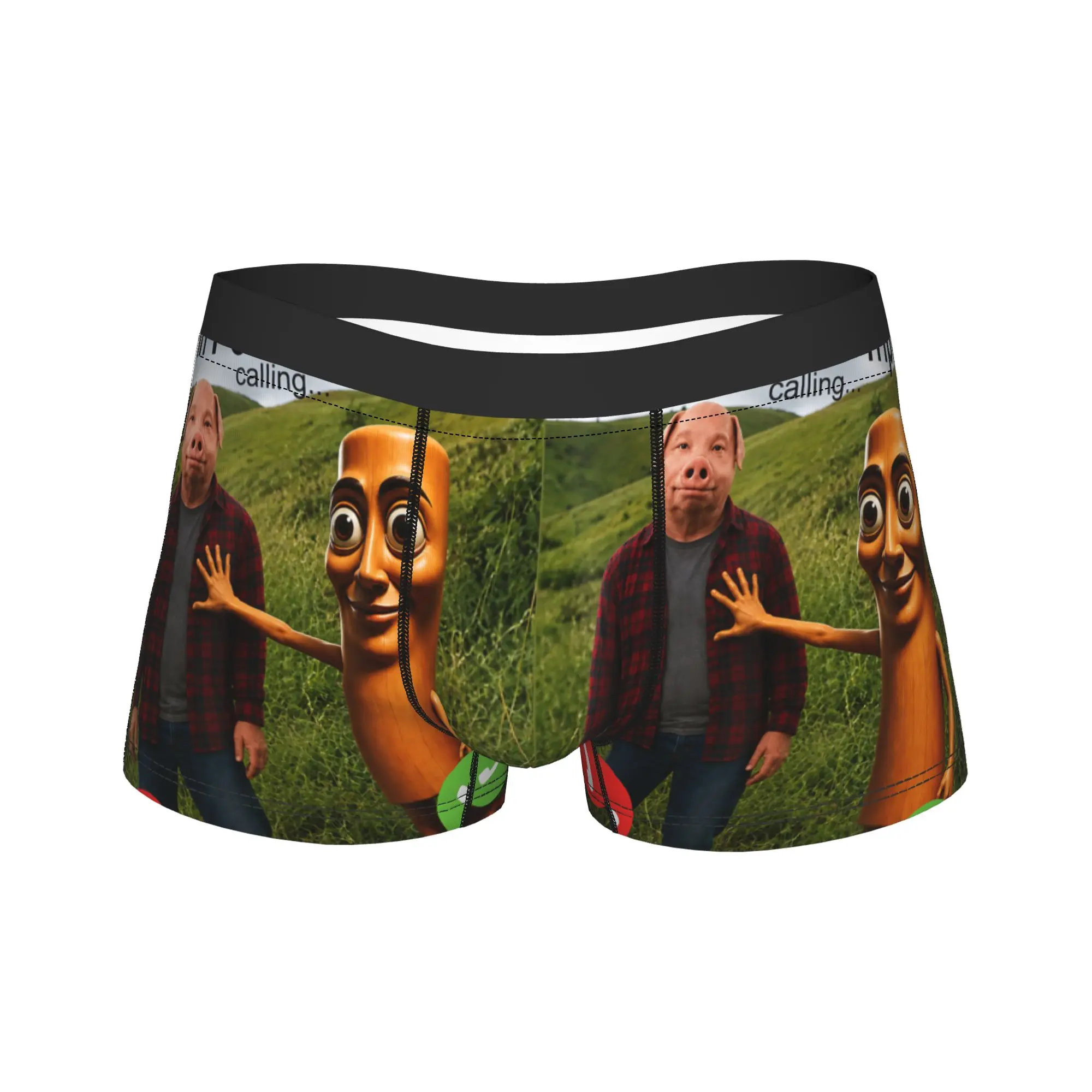 John Pork Triple T Calling Funny Viral Meme Brainrot Boxer Shorts Pouch Underwear High Quality Boxer Brief Novelty Men Panties