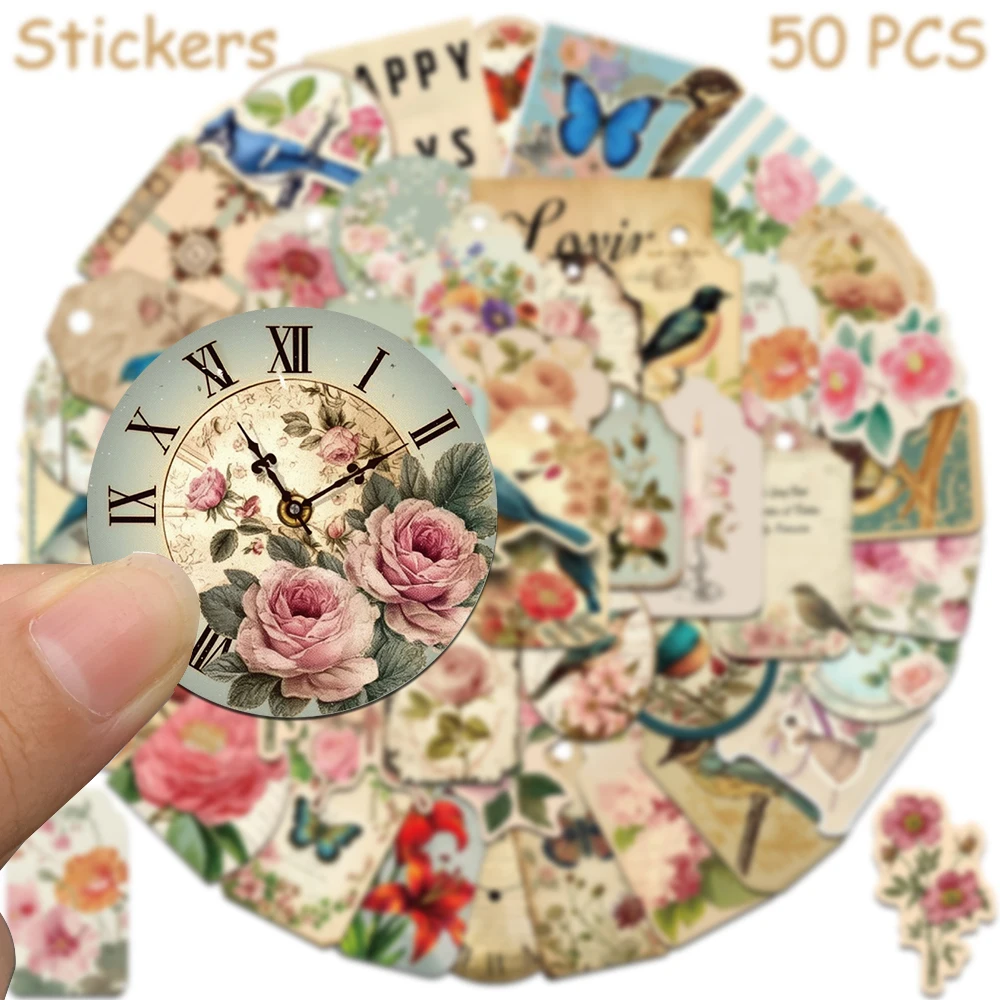 52 قطعة ملصقات تلفزيون أداة ريترو للهاتف المحمول زجاجة دفتر سكيت DIY ملصقات جمالية مقاومة للماء هدية إبداعية #3