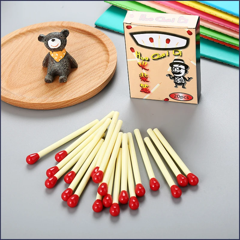 100 Pcs Creative Matchstick Blue Ballpoint Pens Cute Student Mini Pocket Oily Pens Fun Children's Prize School Supplies