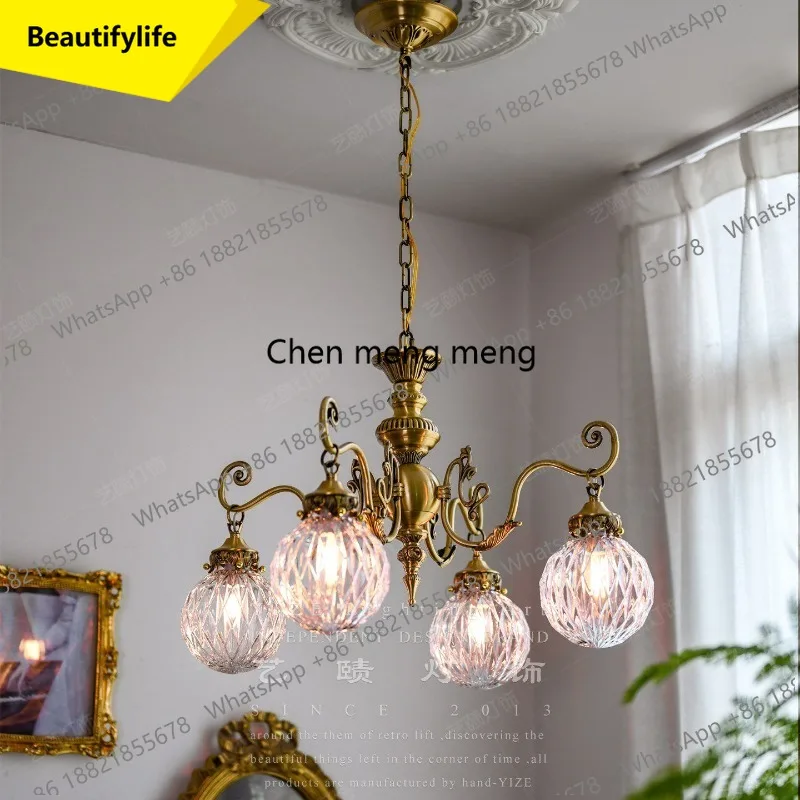 

Ретро-люстра M46 во французском стиле для гостиной, спальни, столовой, американская люстра в стиле лёгкой роскоши с стеклянными шарами