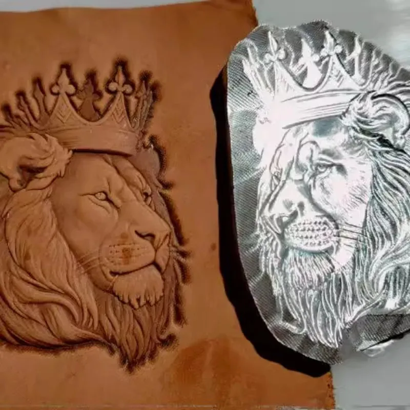 3D голова льва узор 5x7 см размер штамп форма для тиснения металлическая кожа индивидуальный логотип резьба по коже ремесленные инструменты формы для штамповки