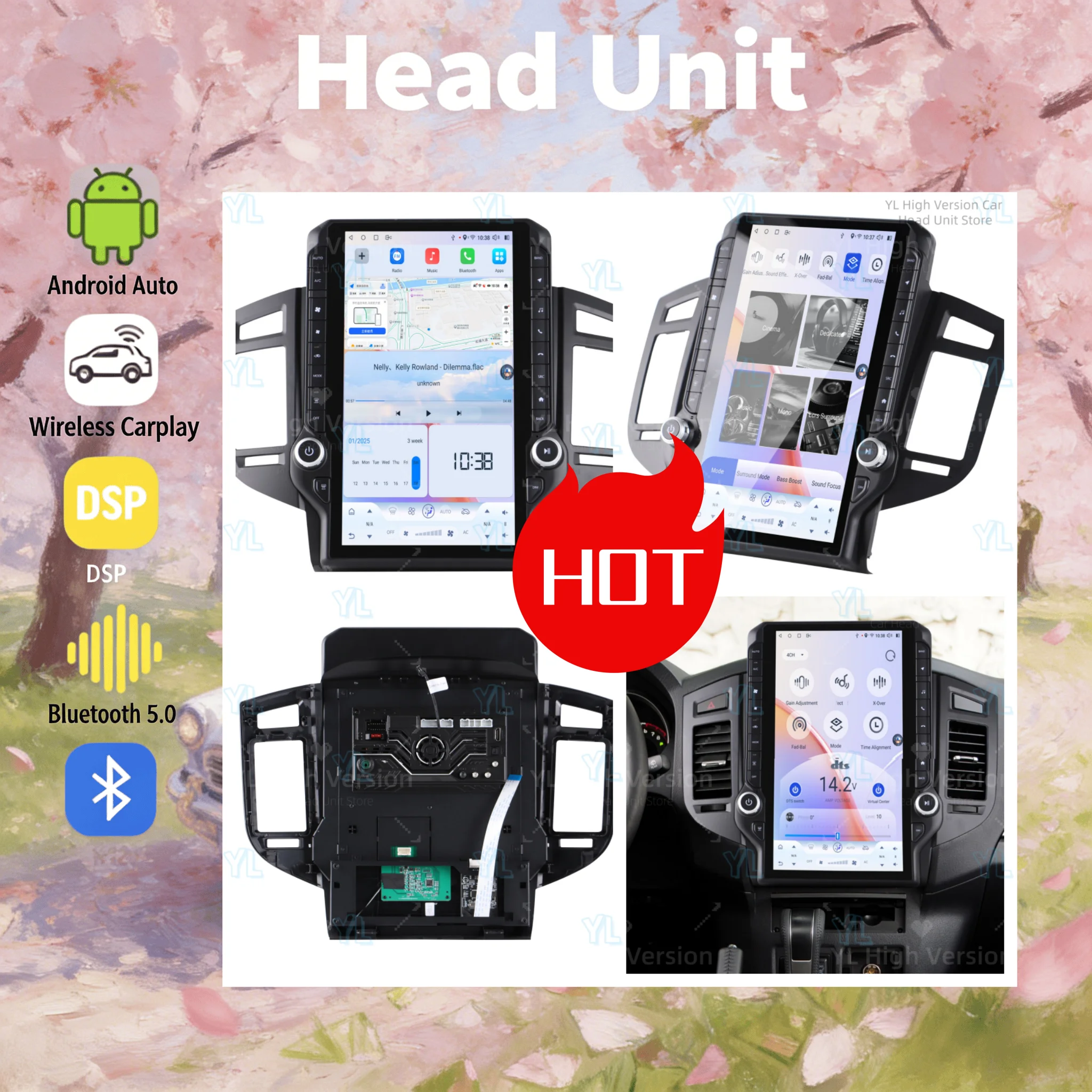 Android 13.0 14.5'' Touch Screen For Mitsubishi Pajero V73/93/97 2007-2020 Car Radio Multimedia GPS Wireless CarPlay Head Unit